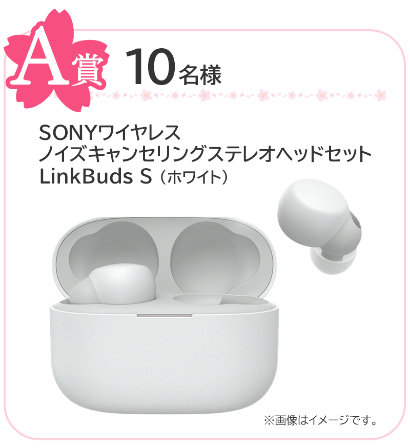 A賞 10名様 SONYワイヤレス ノイズキャンセリング ステレオヘッドセット LinkBuds S (ホワイト)